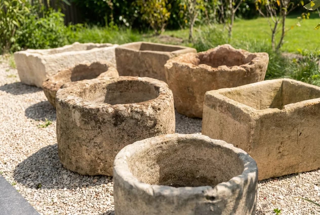 Natuurstenen potten en troggen van Montung